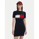 Tommy Jeans Pletena obleka Tommy Flag Slim Mini marine / rdeča / bela