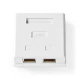 Nedis Network Wall Box | Na steni | 2 vrata | STP CAT6 | Naravnost | Ženska | Pozlačeno | PVC | Bela | Škatla