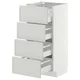 METOD / MAXIMERA Podni element 4 fronta/4 fioke, bela/Aspudden svetlosiva, 40x37 cm