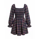 Cupshe Obleka Plaid modra