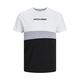 Jack & Jones  Majice s kratkimi rokavi JJEREID BLOCKING TEE SS  Bela