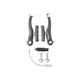 Radius V-brake garnitura, aluminijum, visina 103 mm, pakne 60 mm - crna