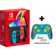 Igraća konzola NINTENDO SWITCH OLED + Adventure Controller, crveni i plavi Joy-Con