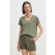 Kratke hlače Medicine za žene, boja: zelena, bez uzorka, srednje visoki struk