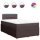 Vidaxl Box spring postelja z vzmetnico temno rjav 120x200 cm blago
