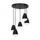 Luster na sajli CARYON 5xE14/60W/230V crne boje, okruglog oblika