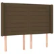 Vidaxl Vzglavje z ušesi temno rjavo 147x16x118/128 cm blago
