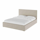 Bež tapecirani bračni krevet s prostorom za pohranu s podnicom 160x200 cm Bufo Bed – MESONICA