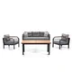 Hanah Home Baštenska garnitura 67x197x77cm Sivo-Crna