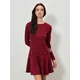 Sinsay - Mini haljina na zvono - burgundy