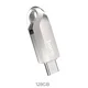 Hoco Pendrive 128 GB USB 3.0 (USB A + USB C) Hoco UD8 nikl