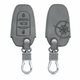 Etui za avtomobilske ključe z oblikovanjem kompas za Peugeot Citroen - siva