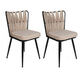 Hanah Home Set 2 trpezarijske stolice Krem-Crni