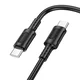 Polnilni in podatkovni 60W USB-C v USB-C kabel Borofone Feliz Series BX111 - 3A - 1m - črn