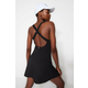 Trendyol Black Scuba/Diving 2 Layer Tennis Knitted Sports Dress With Shorts