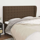 vidaXL Vzglavje z ušesi temno rjav 163x23x118/128 cm blago