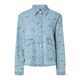 PIECES Bluza PCFlora modra/travnato zelena/bela