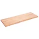 Vidaxl Stenska polica svetlo rjava 140x50x(2-4) cm trdna hrastovina