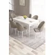 Hanah Home Set Trpezarijski sto i 6 stolica Roz, Bež-beli
