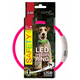 Dog Fantasy LED pasja ovratnica, najlon, roza, vel. 45