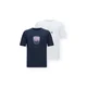 JACK & JONES Majica JORFREDERIKSBERG marine/limonino-rumena/mauve/bela