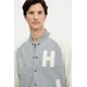 TOMMY HILFIGER Prehodna jakna VARSITY kremna / pegasto siva / bela