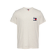 Tommy Jeans za moške. DM0DM20740 Majica tankega kroja z bež logotipom (S), Priložnostno, Bombaž, Kratek rokav