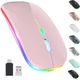 Generic LED 2.4G prenosna mobilna optična pisarniška miška s sprejemnikom USB Type-C 3 nastavljivimi nivoji DPI (roza), (21121836)