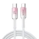 Joyroom Kabel serije Crystal-Clear 60 W USB-C – USB-C, 1,2 m – bel