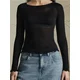 Sinsay - Uska basic bluza - crno