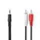 Nedis Stereo avdio kabel | 3,5 mm moški | 2x RCA moški | Ponikljano | 15,0 m | Okrogla | Črna | Oznaka