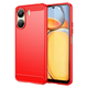 TPU gel maskaBrushed Carbon za Xiaomi Redmi 13C 4G / Poco C65 - crvena