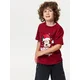 Sinsay - Pamučna majica sa božićnim printom Mickey Mouse - burgundy