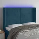 shumee vidaXL LED posteljno vzglavje temno modro 147x16x118/128 cm žamet
