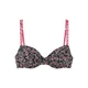 LASCANA Bikini zgornji del magenta/črna/bela