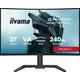 IIYAMA Gaming Monitor 27 inch VA panel curved 1500R G Master Red Eagle FreeSync Premium 1920x1080 165Hz 250 cd m2 DisplayPort 2xHDMI 1ms MPRT speakers USB 2x 2.0 Black Tuner height adjustable stand