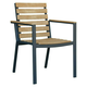 Vrtni stol Sunfun Carina (61 x 60 x 85 cm, jeklo in les, siva in rjava)