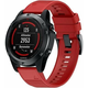 Silikonski trak za Garmin Fenix ??5X / 6X / 7X, QuickFit - 26 mm - rdeč KP26391