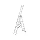 KRAUSE večnamenska aluminijasta trodelna lestev (3x7 stopnic)