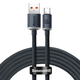 Kabel za punjenje i prijenos podataka Baseus Crystal Shine 100W - pleteni USB u USB-C kabel s ultra brzim protokolom punjenja 100W i brzim prijenosom podataka - 1.2m crni