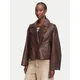 Weekend Max Mara Usnjena jakna Felino 2625446051 Temno rjava Regular Fit