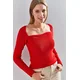 Bianco Lucci Womens Square Collar Knitwear Sweater