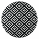 Crno-bijeli perivi okrugli tepih o 100 cm – Vitaus