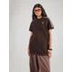 Obleka adidas Knitted Crochet Dress Aurora Coffee M
