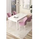 Hanah Home Set Trpezarijski sto i 4 stolice Arp, Belo-roze