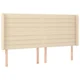 Vidaxl Vzglavje z ušesi krem 203x16x118/128 cm blago