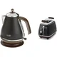 DeLonghi DeLonghi Frühstücksset Icona Vintage: Grelnik vode KBOV2001.BK (1.7L, 2000W) in Toaster CTOV2103.BK (1000W), črn