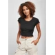 Womens T-shirt with buttons, black