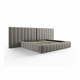 Sivi tapecirani bračni krevet s prostorom za pohranu s podnicom 200x200 cm Gina – Milo Casa