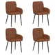 vidaXL Jedilni stoli 4 pcs Umetno usnje Rjava 56,5 x 50 x 86 cm
